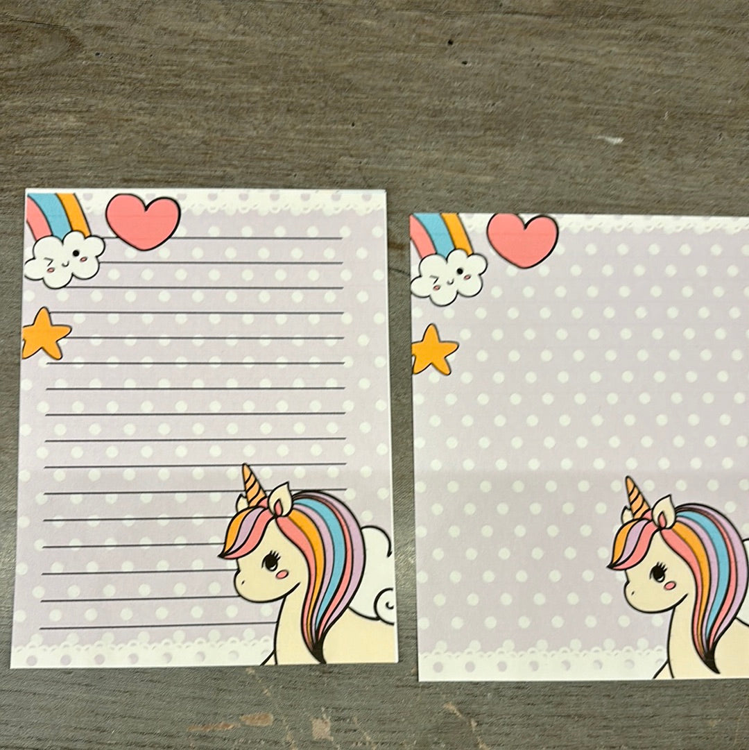 Cute unicorn memo sheets