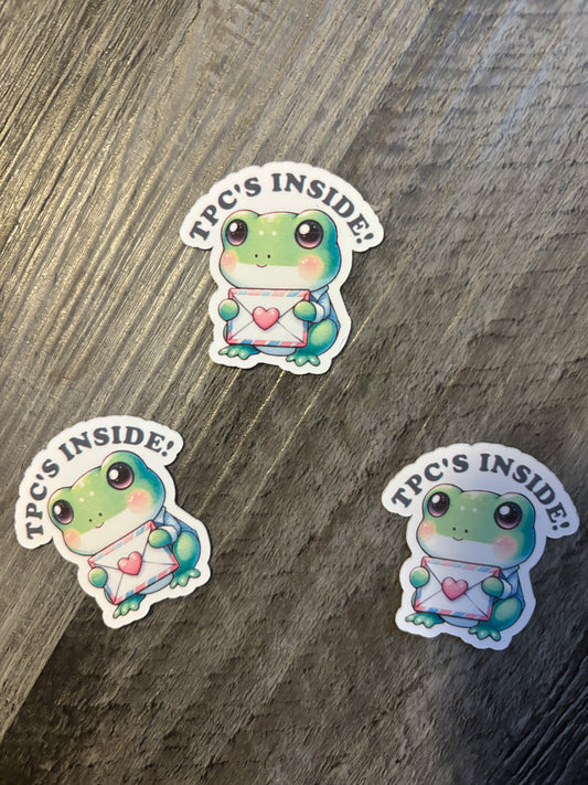 “TPC’s inside” cute frogs!