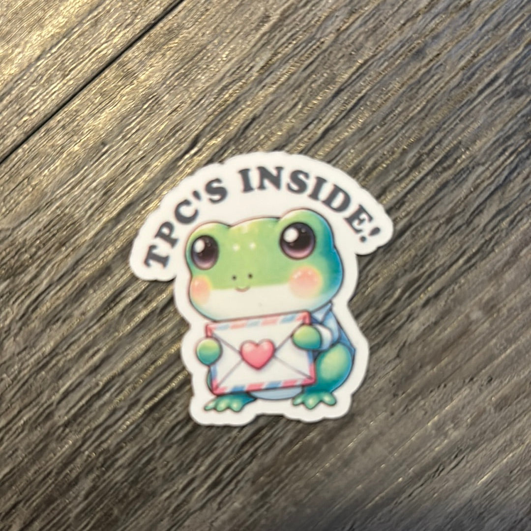 “TPC’s inside” cute frogs!