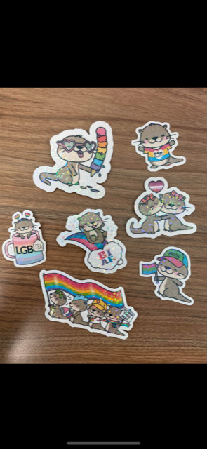 PRIDE otter stickers LGBTQ+ friendly