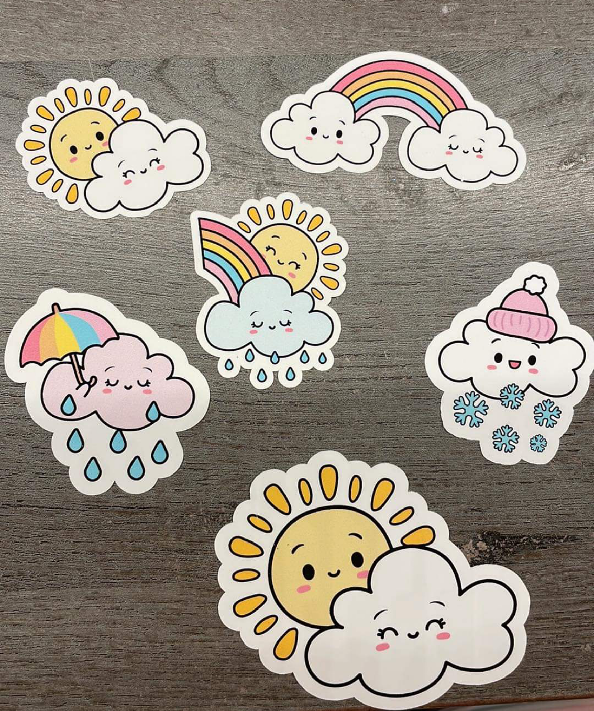 Cute weather stickers